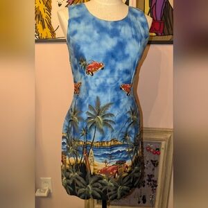 rare Vintage Ky's Hawaiian beetle Sleeveless Dress